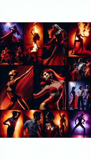 Fiery Latin Dance Show Concept Mood Board - Rich Colors of Fire