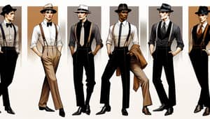 1920s Male Dancers Costume Design Sketches | Glamour & Elegance