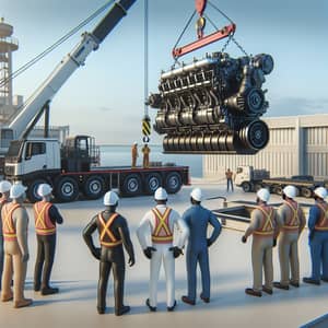 Realistic Illustration of Critical Lifting Operation with 200-tonne Mobile Crane