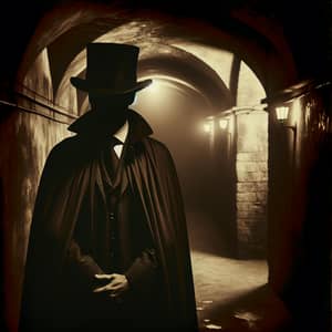 Cryptic Philanthropist in Noir Underground Chamber