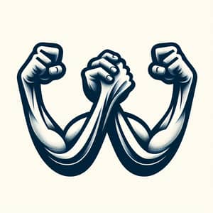 Unique 'W' Logo Design | Arm Wrestling Inspired