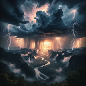Breathtaking Rain and Thunder Landscape | Mesmerizing Scene