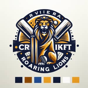 Riviera Roaring Lions Cricket Team Logo Design