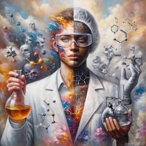 Unique Chemistry Art: Gender-Blended Lab Scientists in Action