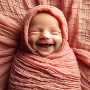 Salmon Muslin Baby Blanket: Cozy & Soft 6-Layer Wrinkled Gauze