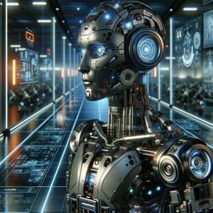 Futuristic Cyber Robot in 2090 - High-Tech AI Innovation
