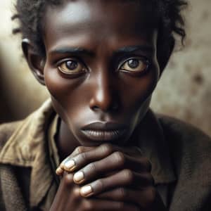 Expressive Portrait of Ethiopian Person | Hunger and Dignity