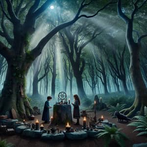 Enchanting Forest Black Magic Ritual | Mystical Scene