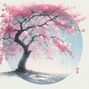 Cherry Blossom Tree - Traditional Japanese Watercolor Art