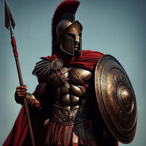 Spartan Soldier in Black Armor | Ancient Greece Warrior