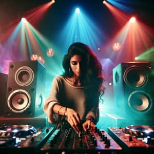Middle-Eastern Woman DJ at Nightclub | Electric Atmosphere