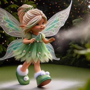 Enchanting Fairy with Sparkling Fairy Dust in Forest Clearing