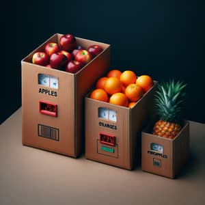 Fruit Boxes Weight Puzzle - Solve the Equation