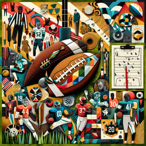 Contemporary Football Collage: Emotions & Spirit of the Game