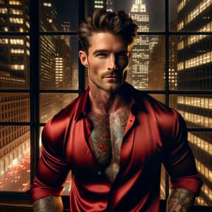 Attractive Irish Man with Detailed Tattoos in Urban Setting