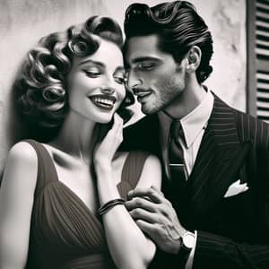 Passionate Embrace in Black & White | Italian Romance Scene
