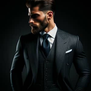 Upscale Italian Gentleman in Tailored Suit - Enigmatic Profile