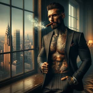 Urban Romanticism: Charismatic Irish Gentleman in Tailored Suit