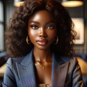 Empowered African Woman in Elegant Business Attire | Professional Portrayal