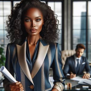Professional African Descent Woman in Modern Office Setting