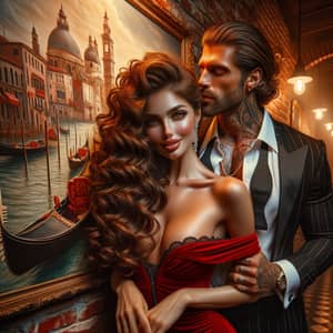 Romantic Italian Couple in New York Nightclub - Stunning Portrait