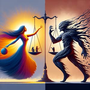 Power of Love vs. Hatred: Symbolic Battle of Human Emotions