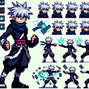 Pixel Art Sprite Sheet for Young Human JRPG Character
