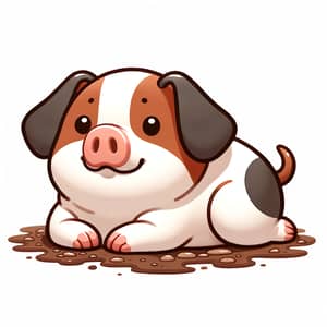 Adorable White and Brown Dog With a Humorous, Hog-Like Appearance