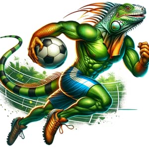 Athletic Emerald Green Iguana in Action