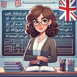 Digital Animation: Middle Eastern Woman Teaching in Classroom