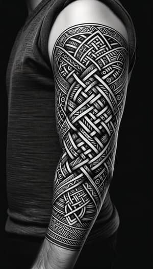 Intricate Viking Knotwork Sleeve Tattoo Design