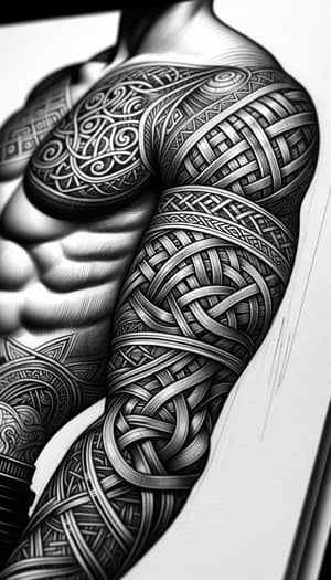 Viking Knotwork Sleeve Tattoo Drawing Inspiration