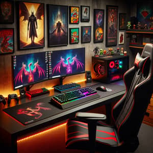 Ultimate Gaming Setup: Desk, Monitors, Keyboard, Mouse, Chair