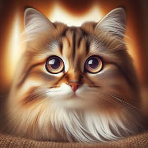 Captivating Cat with Brown and White Mesmerizing Eyes