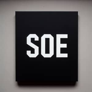 SOE - Bold White Letters on Black Canvas