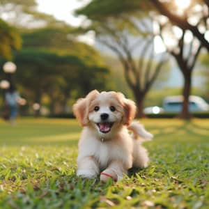 Playful Dog Enjoying a Day Out in the Park