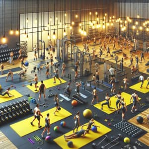 Dynamic and Lively Gym Scene with Diverse Gym-goers
