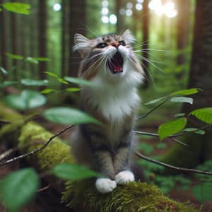 Cat in the Forest Singing - Enchanting Wildlife Story