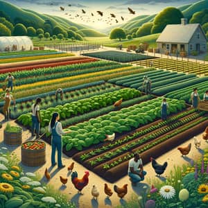 Organic Farming with Diverse Crops and Free-Range Chickens
