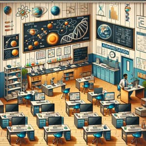 Blended Space: Science Classroom, Computer Lab, Administration Unit