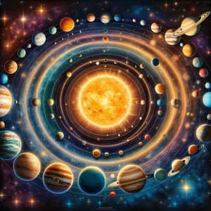 Solar System Planets Orbiting the Sun: Celestial Dance