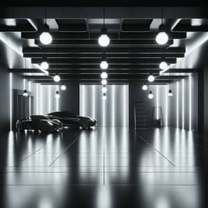 Minimalist Designed Garage Interior: Monochromatic Scheme