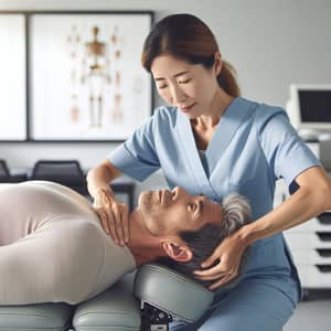 Professional Chiropractor Performing Gentle Neck Adjustment