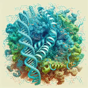 Protein Helicase: Detailed Illustration of Biomolecular Machine
