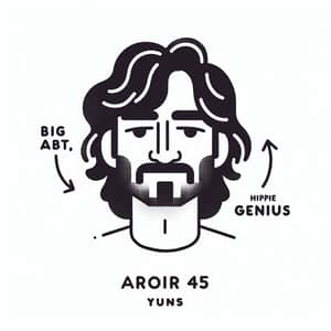 Hippie Genius: Illustration of a Younger Looking 45-Year-Old Man