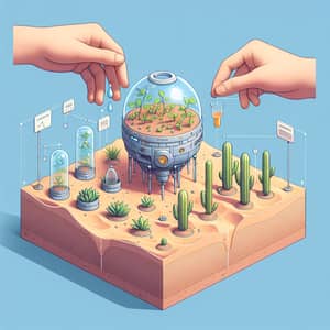 Desert Plant Growth Capsule: Water Conservation & Sunlight Protection