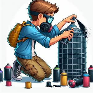 Vibrant Illustration of Boy Painting Cultivation Capsule | Artwork