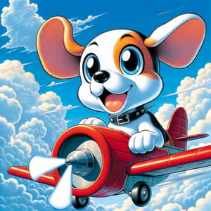 Charming Snoopy Anime Character in Flight | Airplane Doghouse