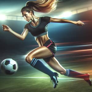 Dynamic Soccer Action Shot - Emma Lundh, Bollstanäs SK