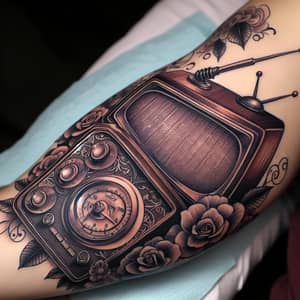 Vintage Television and Radio Tattoo Design